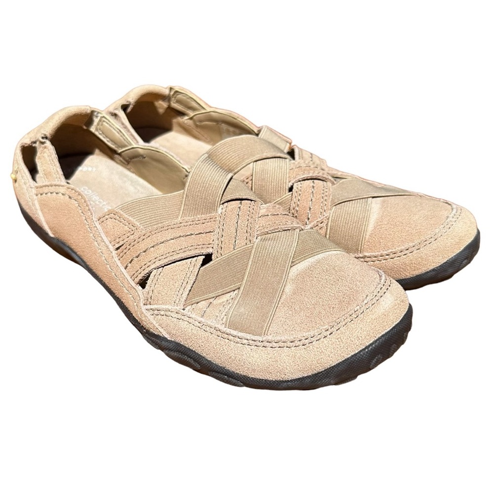 Clarks Haley Rose Sand Tan Suede Flat Loafers Women’s Sz 9 Narrow *MinorWear
